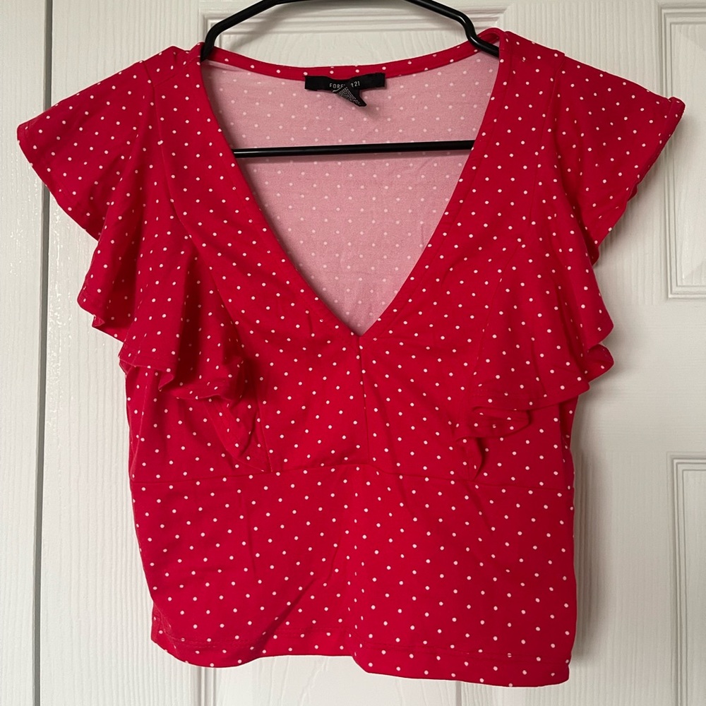 Cropped ruffle top